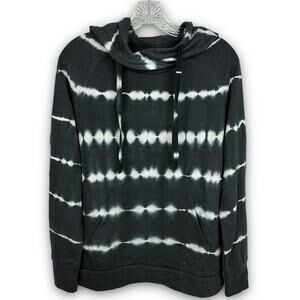 NEW Green Tea Hooded Sweatshirt Hoodie Athleisure Gray White Tie Dye Size Small